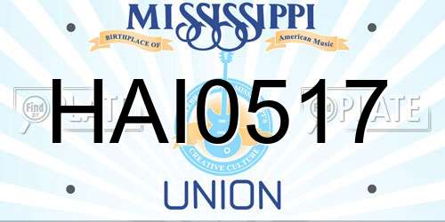 HAI0517 Mississippi License Plate