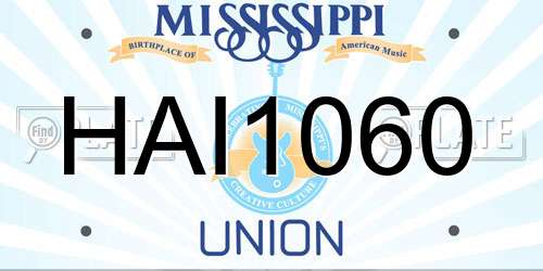 HAI1060 Mississippi License Plate