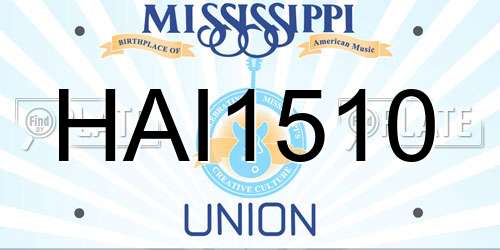 HAI1510 Mississippi License Plate