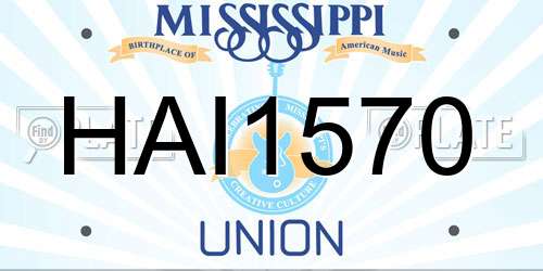 HAI1570 Mississippi License Plate