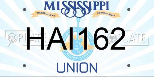 HAI162 Mississippi License Plate