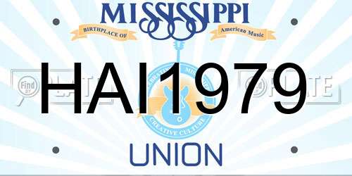 HAI1979 Mississippi License Plate