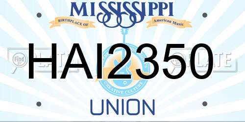 HAI2350 Mississippi License Plate