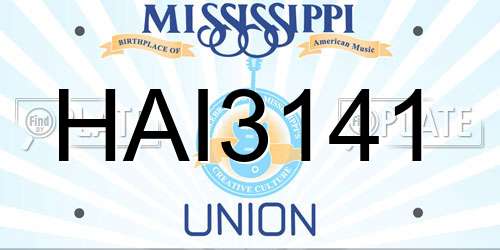 HAI3141 Mississippi License Plate