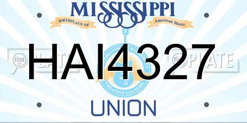 HAI4327 Mississippi License Plate