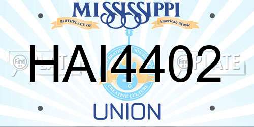 HAI4402 Mississippi License Plate