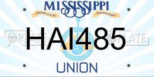 HAI485 Mississippi License Plate