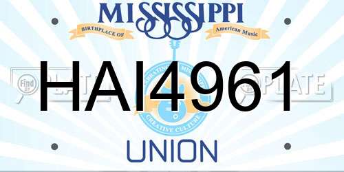 HAI4961 Mississippi License Plate