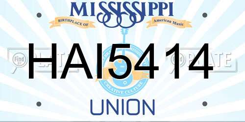 HAI5414 Mississippi License Plate