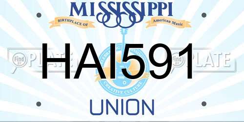 HAI591 Mississippi License Plate