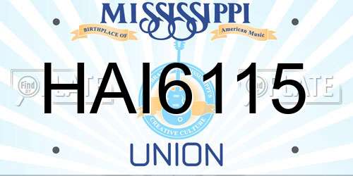 HAI6115 Mississippi License Plate