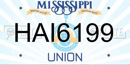 HAI6199 Mississippi License Plate