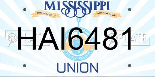 HAI6481 Mississippi License Plate