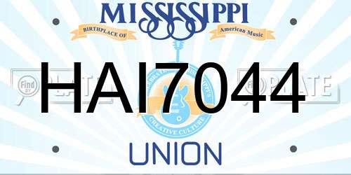 HAI7044 Mississippi License Plate