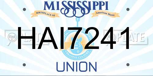 HAI7241 Mississippi License Plate