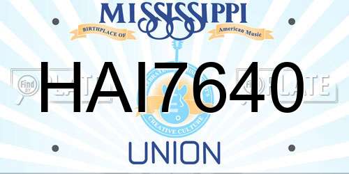 HAI7640 Mississippi License Plate