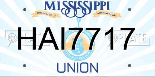 HAI7717 Mississippi License Plate