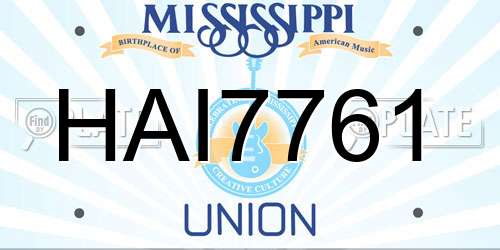 HAI7761 Mississippi License Plate