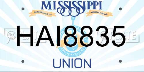 HAI8835 Mississippi License Plate
