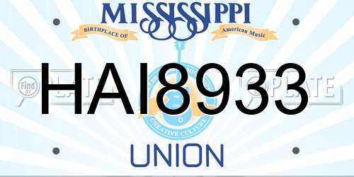 HAI8933 Mississippi License Plate