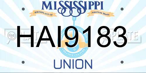 HAI9183 Mississippi License Plate