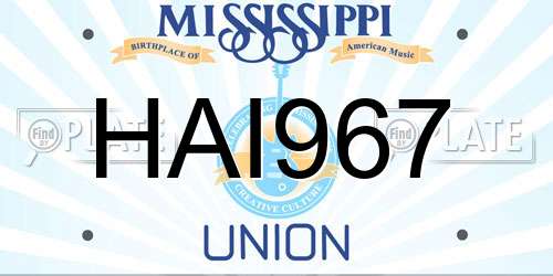 HAI967 Mississippi License Plate