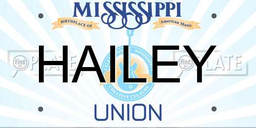 HAILEY Mississippi License Plate