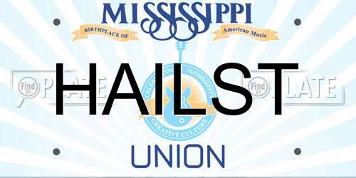 HAILST Mississippi License Plate