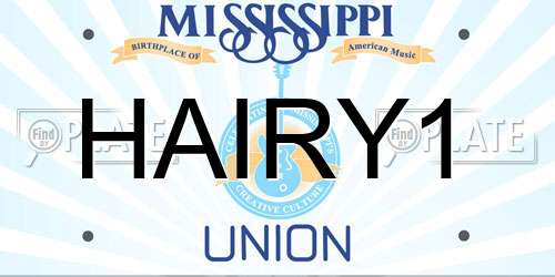 HAIRY1 Mississippi License Plate