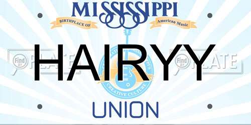 HAIRYY Mississippi License Plate