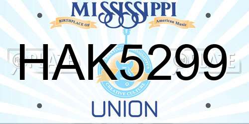 HAK5299 Mississippi License Plate