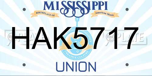 HAK5717 Mississippi License Plate