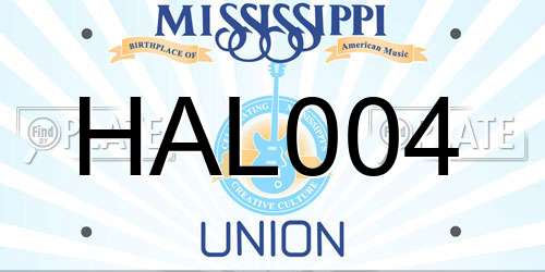 HAL004 Mississippi License Plate
