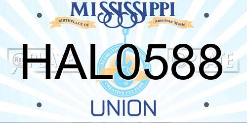 HAL0588 Mississippi License Plate