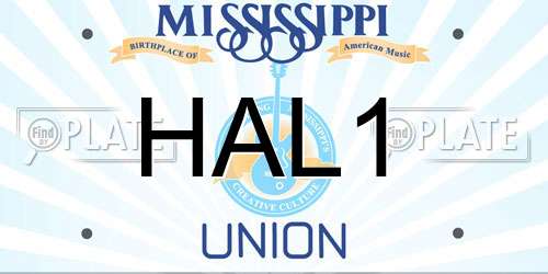 HAL1 Mississippi License Plate