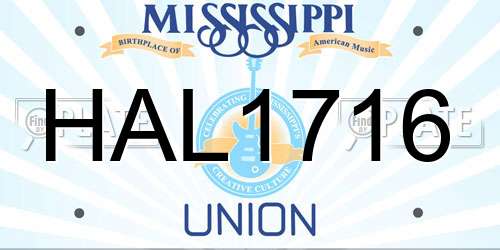 HAL1716 Mississippi License Plate
