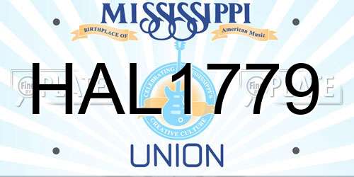 HAL1779 Mississippi License Plate