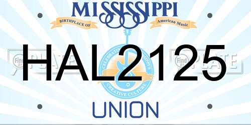 HAL2125 Mississippi License Plate