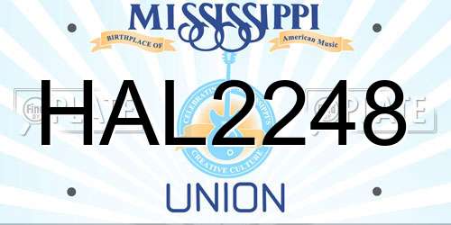 HAL2248 Mississippi License Plate