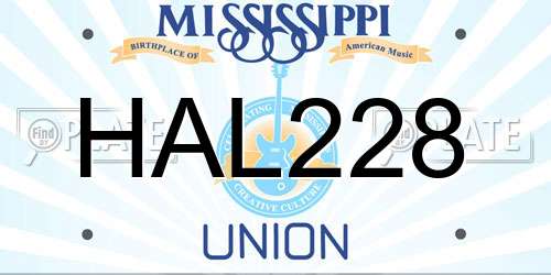 HAL228 Mississippi License Plate