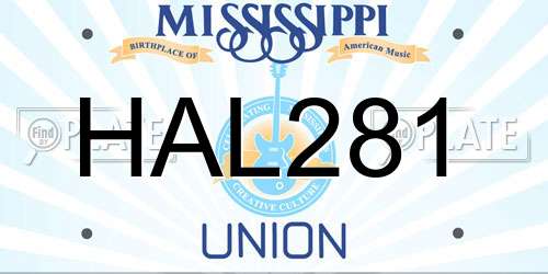 HAL281 Mississippi License Plate