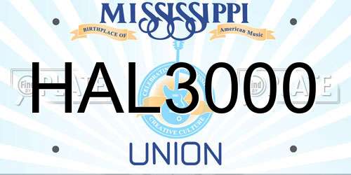 HAL3000 Mississippi License Plate