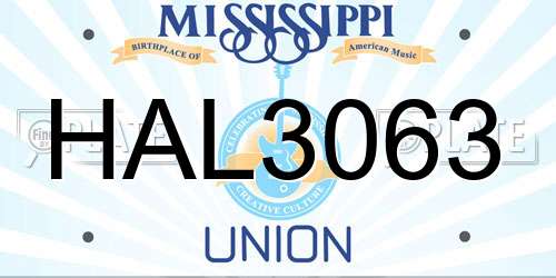 HAL3063 Mississippi License Plate