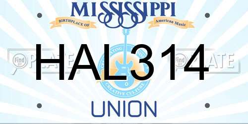 HAL314 Mississippi License Plate