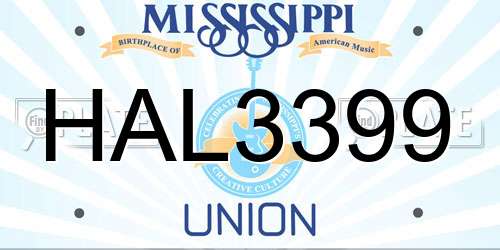 HAL3399 Mississippi License Plate