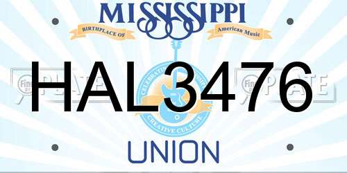 HAL3476 Mississippi License Plate