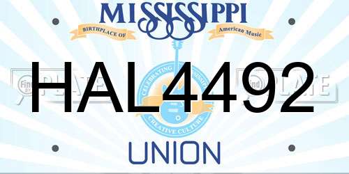 HAL4492 Mississippi License Plate