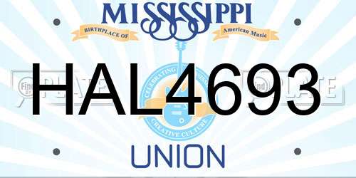 HAL4693 Mississippi License Plate