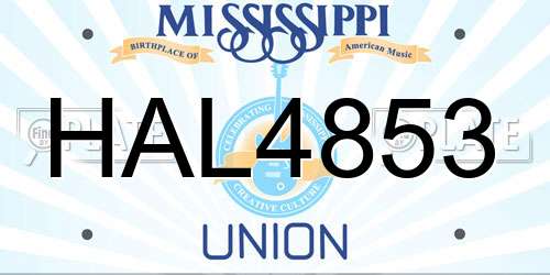 HAL4853 Mississippi License Plate