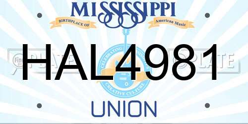 HAL4981 Mississippi License Plate